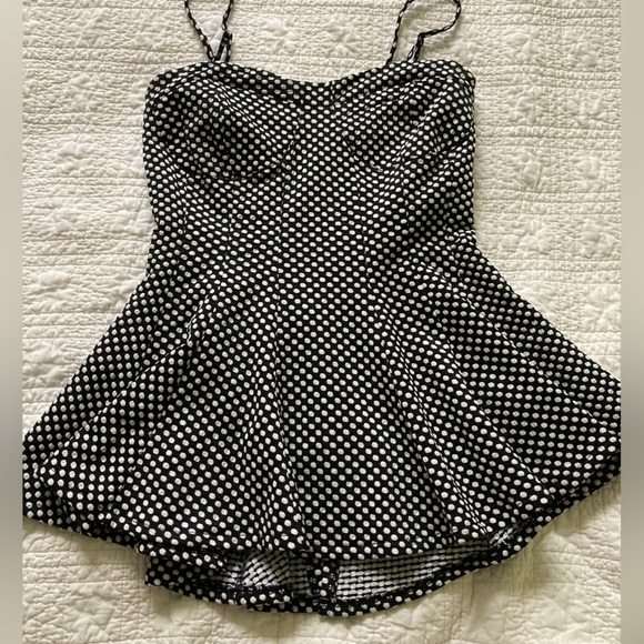 Adorable peplum polka-dot Free People top Small S - Picture 3 of 3